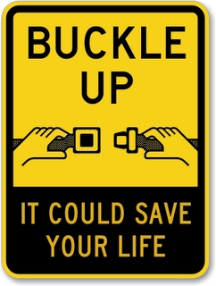 Buckle up, it could save your life sign